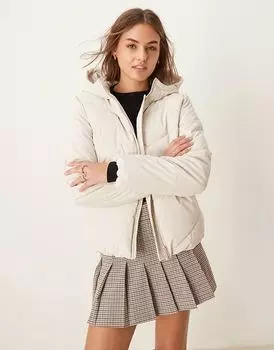 Короткая куртка-пуховик в цвете «кремовый» JDY