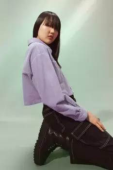 Короткая куртка-рубашка H&amp;M, фиолетовый