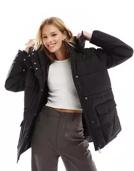 Короткая куртка с капюшоном черного цвета Vero Moda