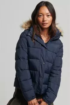 Короткая куртка с капюшоном Superdry, синий