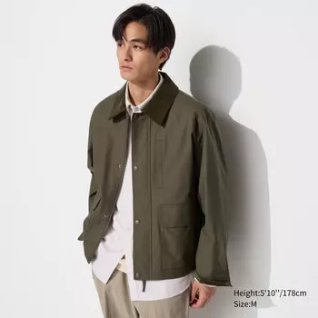Короткая куртка с карманами UNIQLO, оливково-зеленый