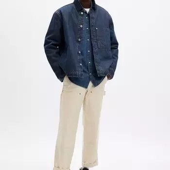 Короткая куртка с воротником из вельвета Gap, синий