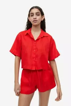 Короткая льняная рубашка H&M