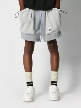 Короткая мишень с боковой сумкой на шнурке Sumwon, серый