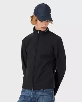 Короткая мужская куртка со скрытым капюшоном Emporio Armani, темно-синий