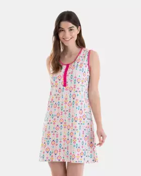 Короткая ночная рубашка без рукавов с принтом Massana, серый