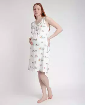 Короткая ночная рубашка для беременных из трикотажа из органического хлопка цвета экрю Disney, цвет Crudo