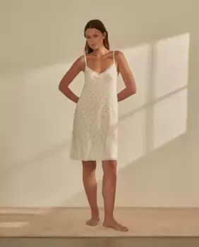 Короткая ночная рубашка на бретелях nfasis, белый