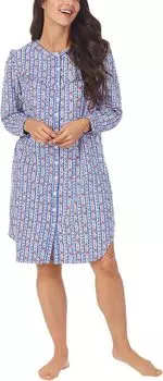 Короткая ночная рубашка на пуговицах спереди Lanz of Salzburg, цвет Classic Blue Tyroleans