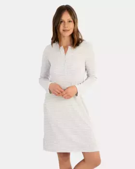 Короткая ночная рубашка с длинными рукавами из трикотажной ткани в полоску Massana, серый