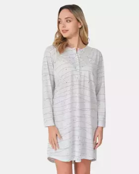 Короткая ночная рубашка с длинными рукавами Massana, серый
