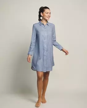 Короткая ночная рубашка с длинными рукавами Selmark, светло-синий