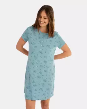 Короткая ночная рубашка с коротким рукавом и принтом Massana, зеленый