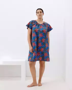 Короткая ночная рубашка с принтом Couchel, синий