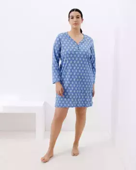 Короткая ночная рубашка с принтом Couchel, синий