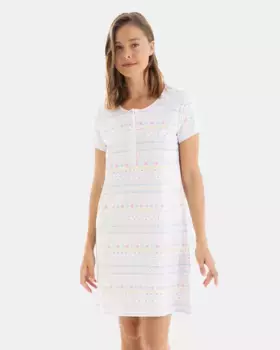 Короткая ночная рубашка с принтом и короткими рукавами Massana, цвет Rosa