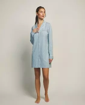 Короткая ночная рубашка с принтом Selmark, водно-зеленый