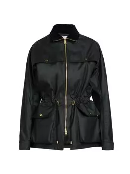 Короткая парка из хлопка с покрытием Bottega Veneta, черный