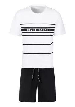 Короткая пижама BRUNO BANANI, черный/белый