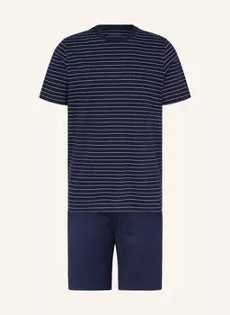 Короткая пижама casual essentials SCHIESSER, темно-синий/белый