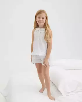 Короткая пижама для девочки Cotton Juice, синий