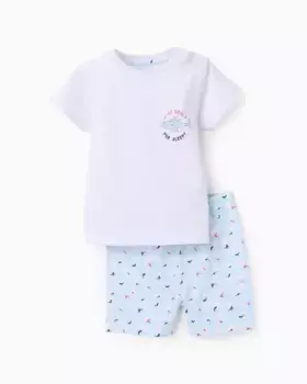 Короткая пижама для мальчика 100% хлопок Zippy, белый