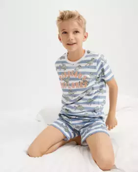 Короткая пижама для мальчика Cotton Juice, синий