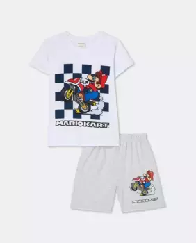Короткая пижама для мальчика Cotton Juice, белый