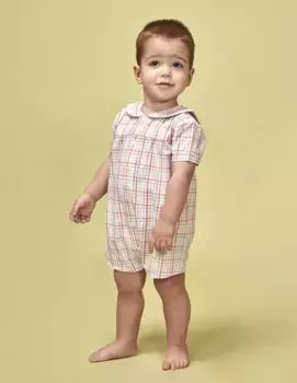 Короткая пижама для мальчика с принтом в клетку Gocco, многоцветный