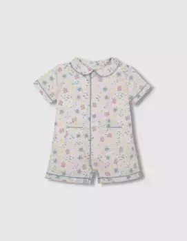 Короткая пижама для мальчика с принтом черепах и рыбы Gocco, белый