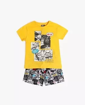 Короткая пижама для мальчика с рельефными деталями Disney, желтый
