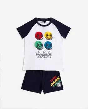 Короткая пижама для мальчика с рисунком спереди Disney, темно-синий