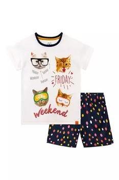 Короткая пижама для выходных в стиле «кошачий глаз» Harry Bear, белый