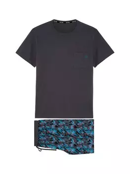 Короткая пижама HOM Hanoi, цвет Blue/Dark grey