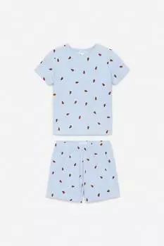 Короткая пижама из двух частей из джерси Arket, голубой