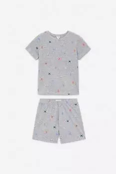 Короткая пижама из двух частей из джерси Arket, серый
