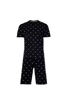 Короткая пижама Minicroc с принтом Lacoste, черный