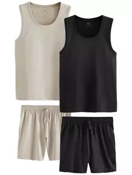Короткая пижама Next, цвет Beige/Black