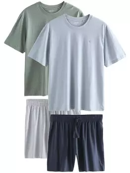 Короткая пижама Next, цвет Navy/Dusty blue/Grey/Green