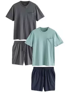 Короткая пижама Next, цвет Navy/Grey/Pastel green