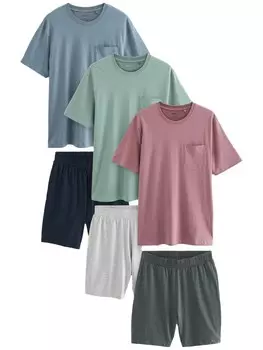 Короткая пижама Next, цвет Smoke blue/Mint/Rose