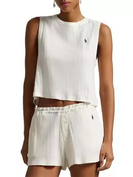 Короткая пижама Pointelle Cami в цвете Egret Polo Ralph Lauren
