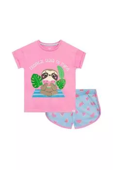 Короткая пижама с арбузным ленивцем Harry Bear, розовый