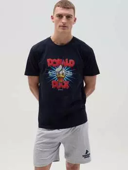 Короткая пижама с принтом «Дональд Дак 90» Disney, цвет blue/grey
