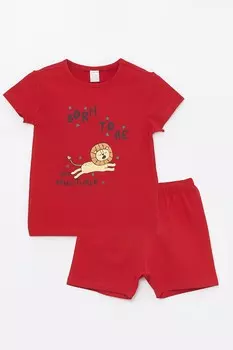 Короткая пижама с принтом Lc Waikiki, красный