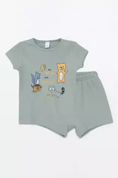 Короткая пижама с принтом Lc Waikiki, зеленый