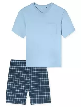 Короткая пижама SCHIESSER Comfort Essentials, цвет Aqua/Light blue