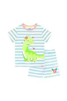 Короткая пижама в полоску с динозавром Harry Bear, синий