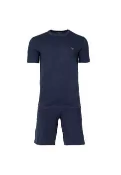 Короткая пижама - выносливая пижама комфортный крой эластичный хлопок Emporio Armani, синий