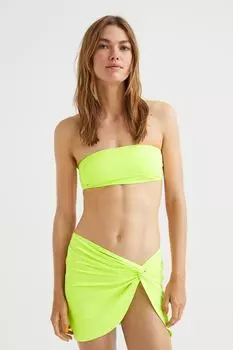 Короткая пляжная юбка H&amp;M, неоновый зеленый